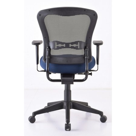 Officesource Spice Collection Mid Back Chair, Mesh Back, Black Upholstered Seat with Black Frame 7854ANSFBL